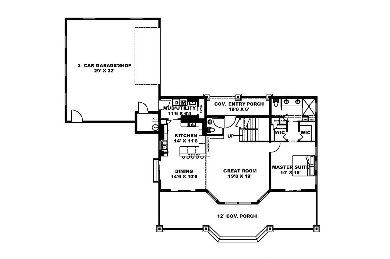 Craftsman House Plan - 82815 - 1st Floor Plan