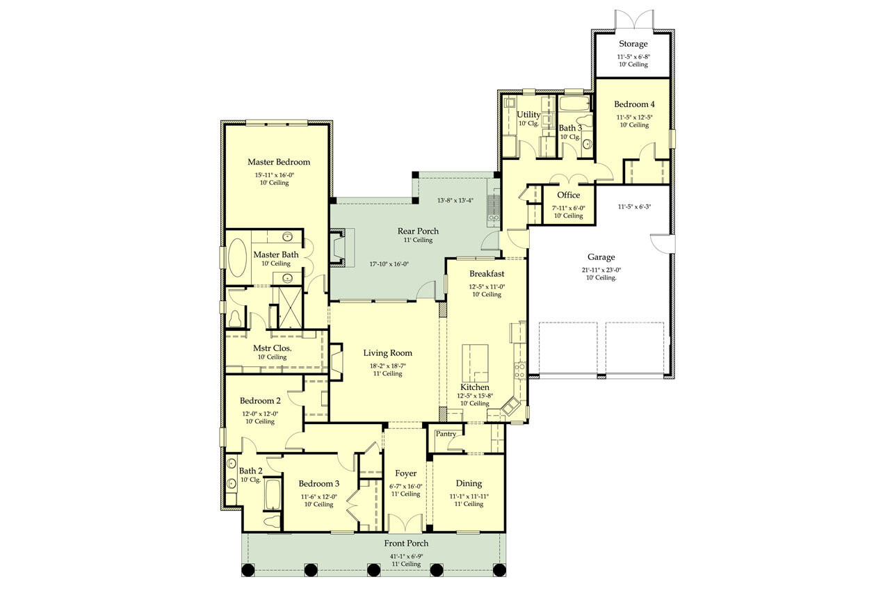 Southern House Plan - 82943 - 1st Floor Plan