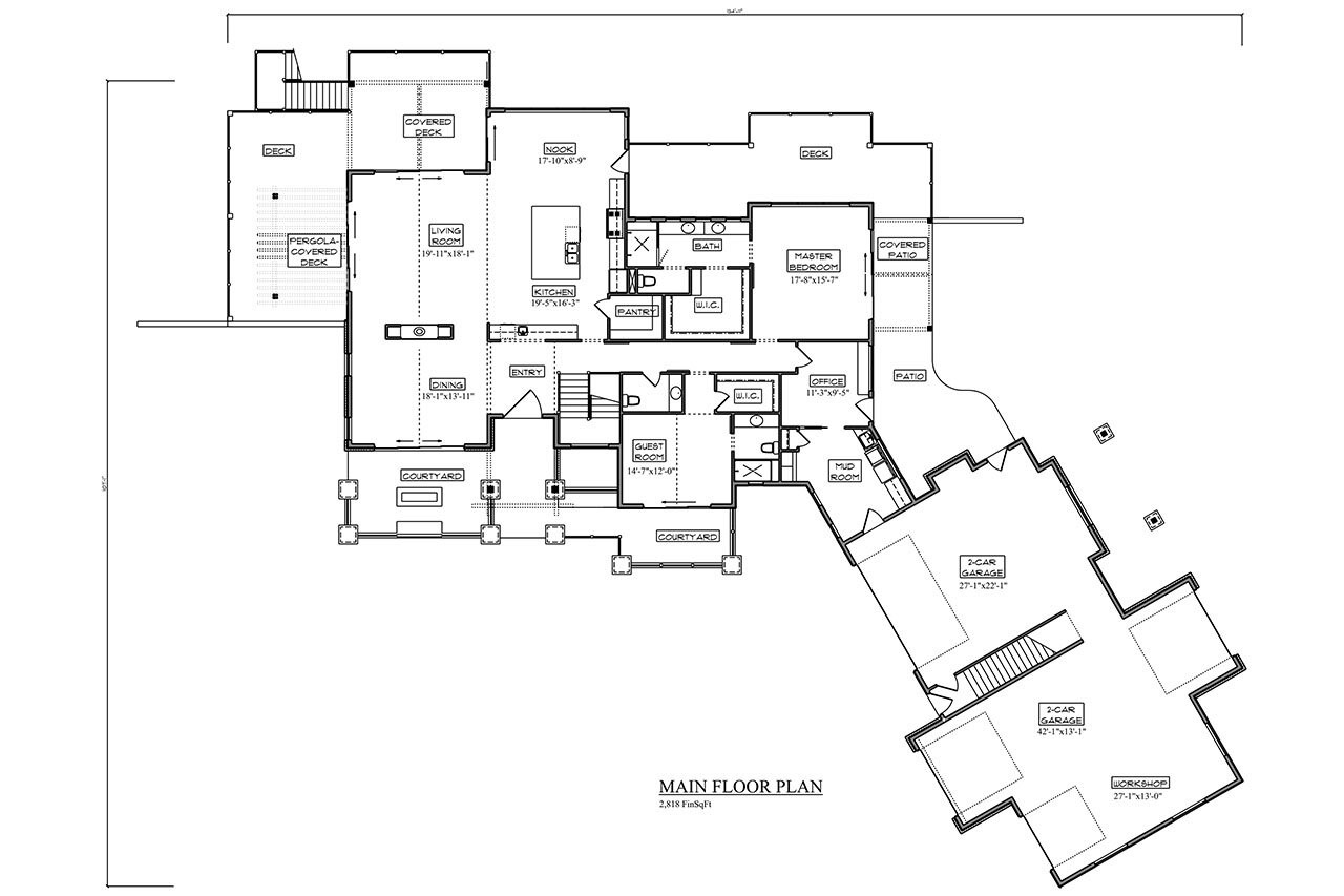 Lodge Style House Plan - Daniels Park 82960 - 1st Floor Plan