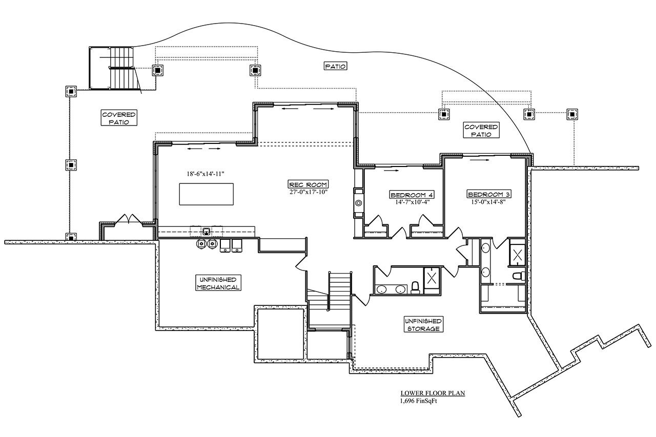 Lodge Style House Plan - Daniels Park 82960 - Basement Floor Plan