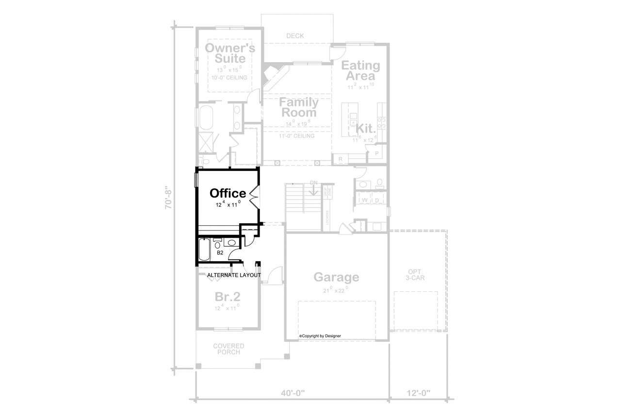 Craftsman House Plan - Jolene Falls 83041 - Optional Floor Plan