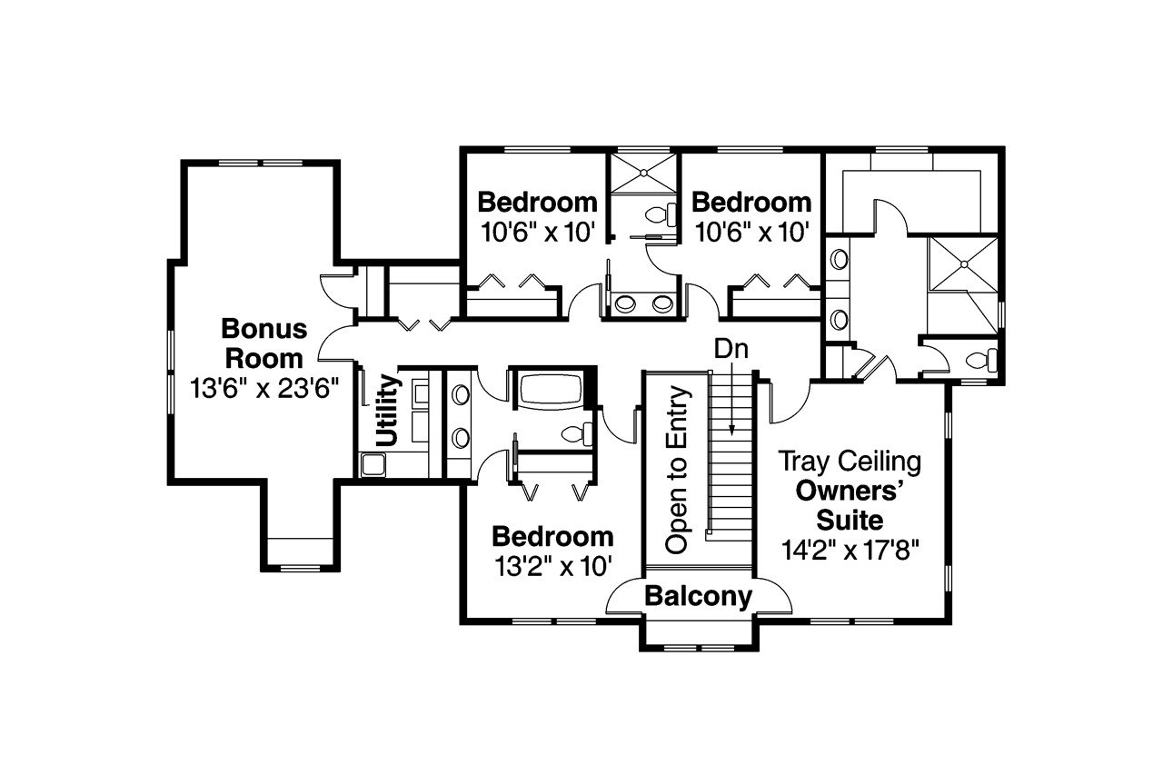 Secondary Image - European House Plan - Gerabaldi 83065 - 2nd Floor Plan