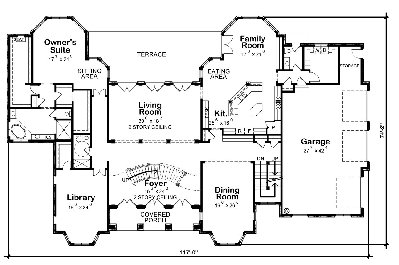 Farmhouse House Plan - Anton Farms Manor 83324 - 1st Floor Plan