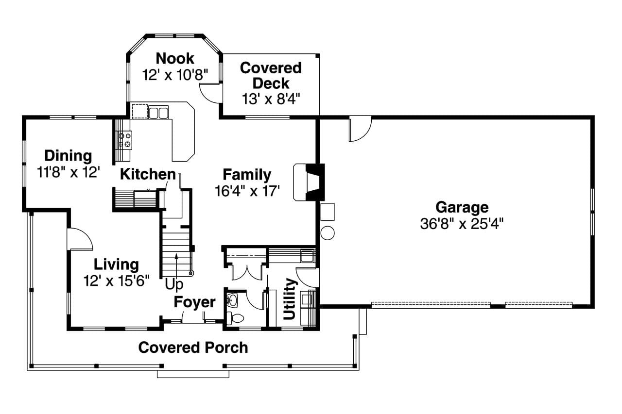 Country House Plan - Gifford 83627 - 1st Floor Plan