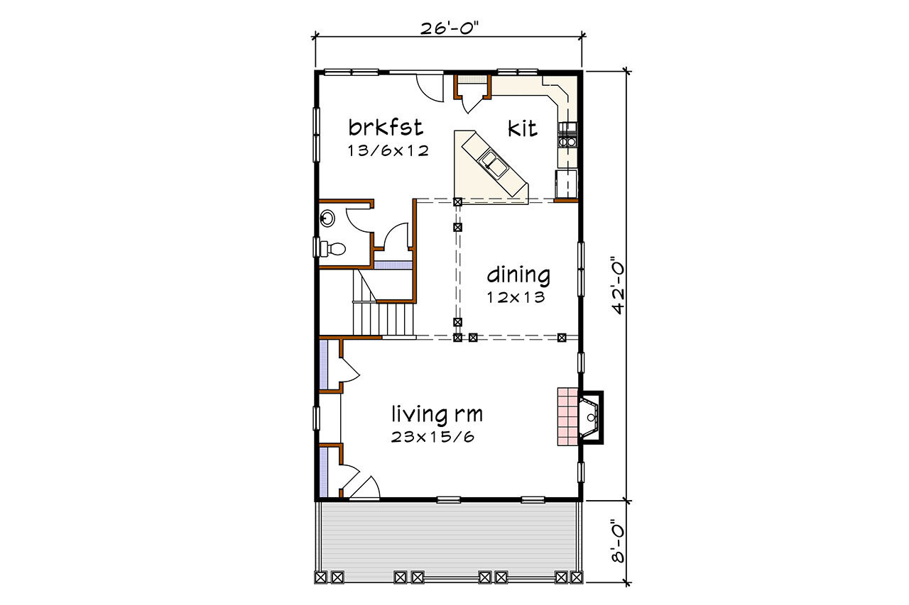 Craftsman House Plan - 84081 - 1st Floor Plan