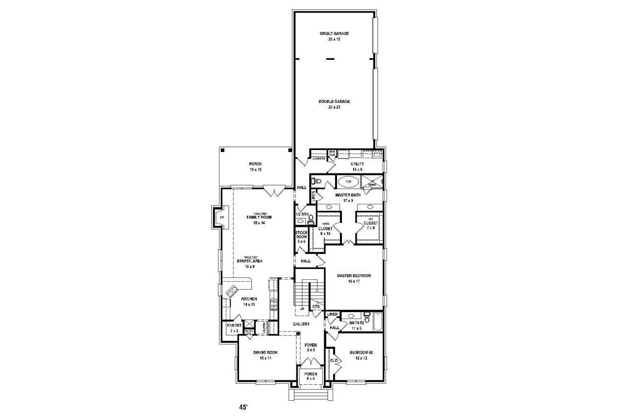 European House Plan - 84221 - 1st Floor Plan