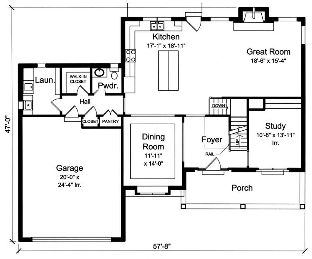 Traditional House Plan - The Bellebrooke 84293 - 1st Floor Plan