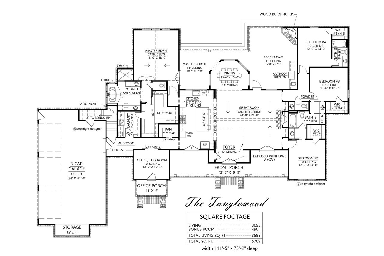 Farmhouse House Plan - Tanglewood 84360 - 1st Floor Plan
