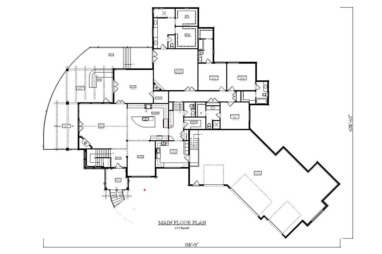 Craftsman House Plan - Black Horse Falls 84398 - 1st Floor Plan