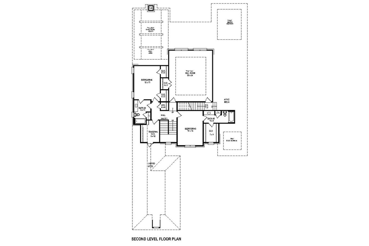 Secondary Image - European House Plan - 84632 - 2nd Floor Plan