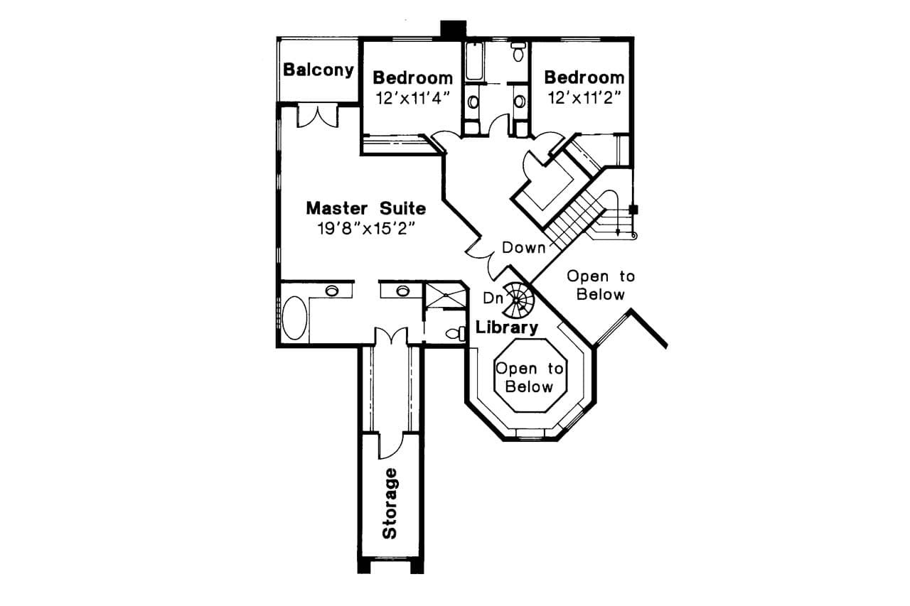 Secondary Image - Spanish House Plan - Stanfield 84658 - 2nd Floor Plan