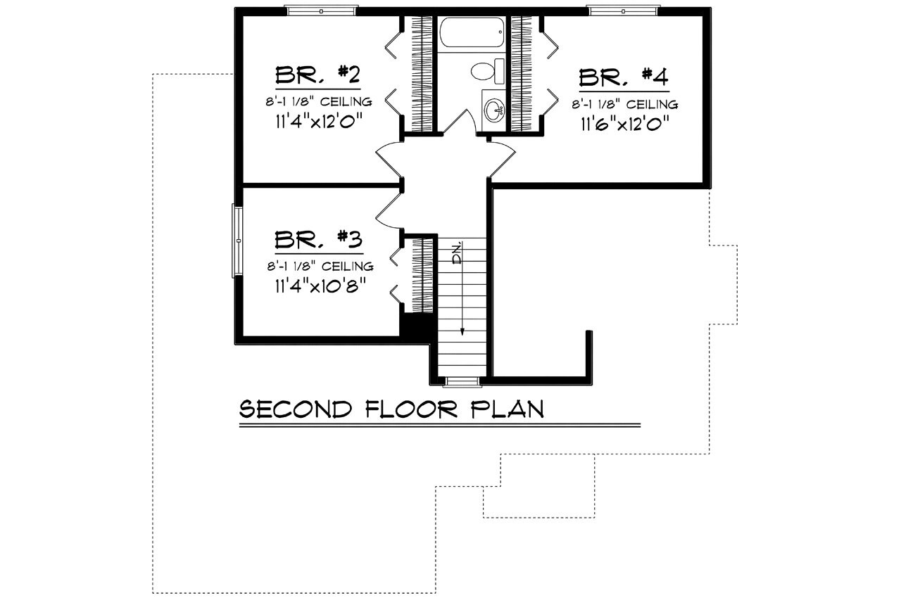Secondary Image - Traditional House Plan - 84826 - 2nd Floor Plan