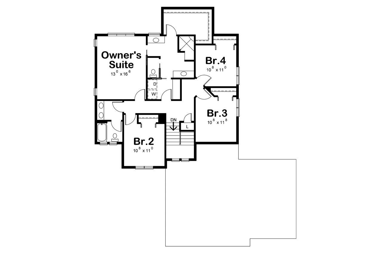 Craftsman House Plan - Steele Magnolia 84895 - 2nd Floor Plan
