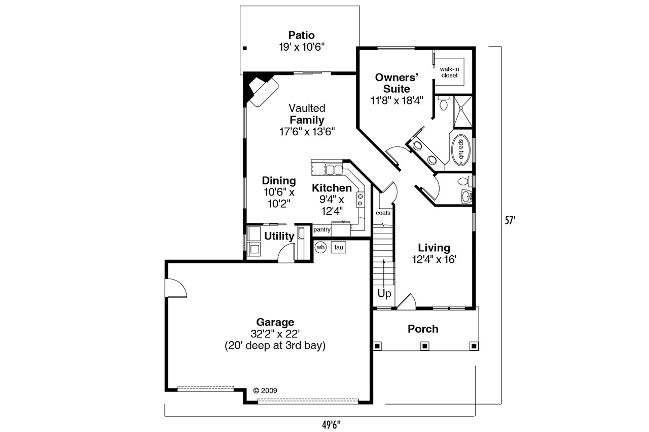 Craftsman House Plan - Eastham 84905 - 1st Floor Plan