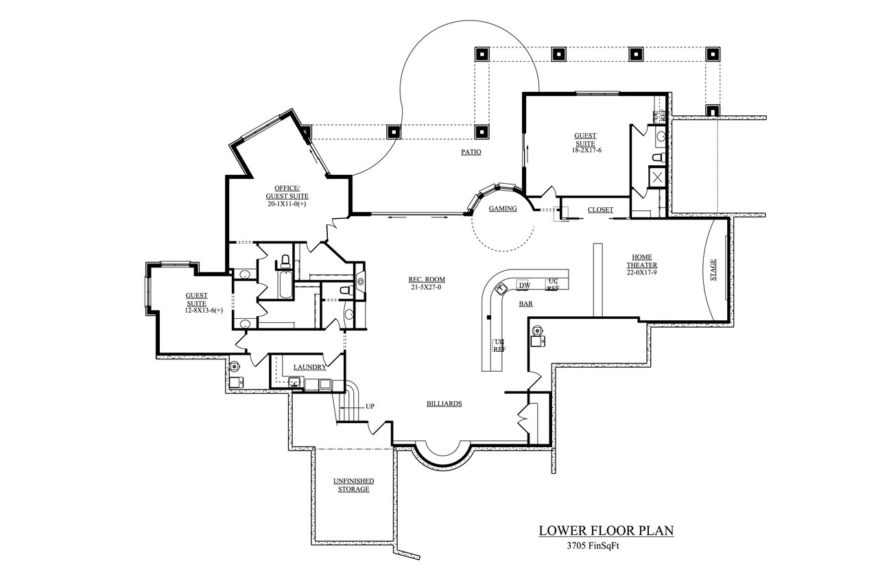 Tuscan House Plan - La Villa Diciotto 84916 - Basement Floor Plan