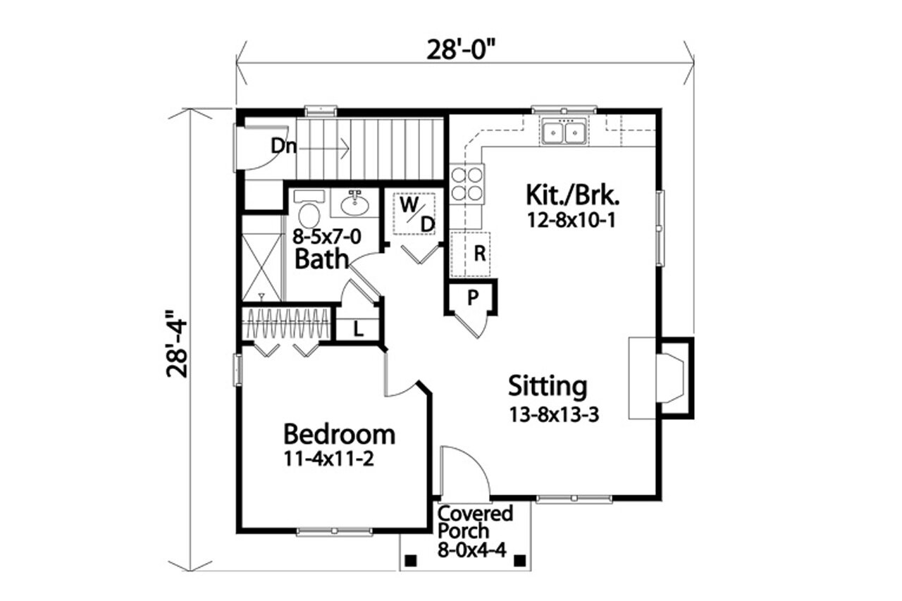 Cottage House Plan - 85082 - 1st Floor Plan