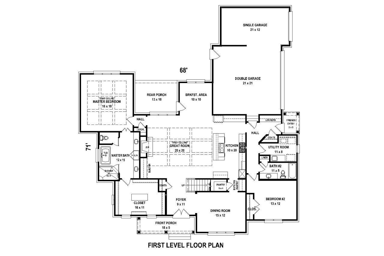 Classic House Plan - 85161 - 1st Floor Plan