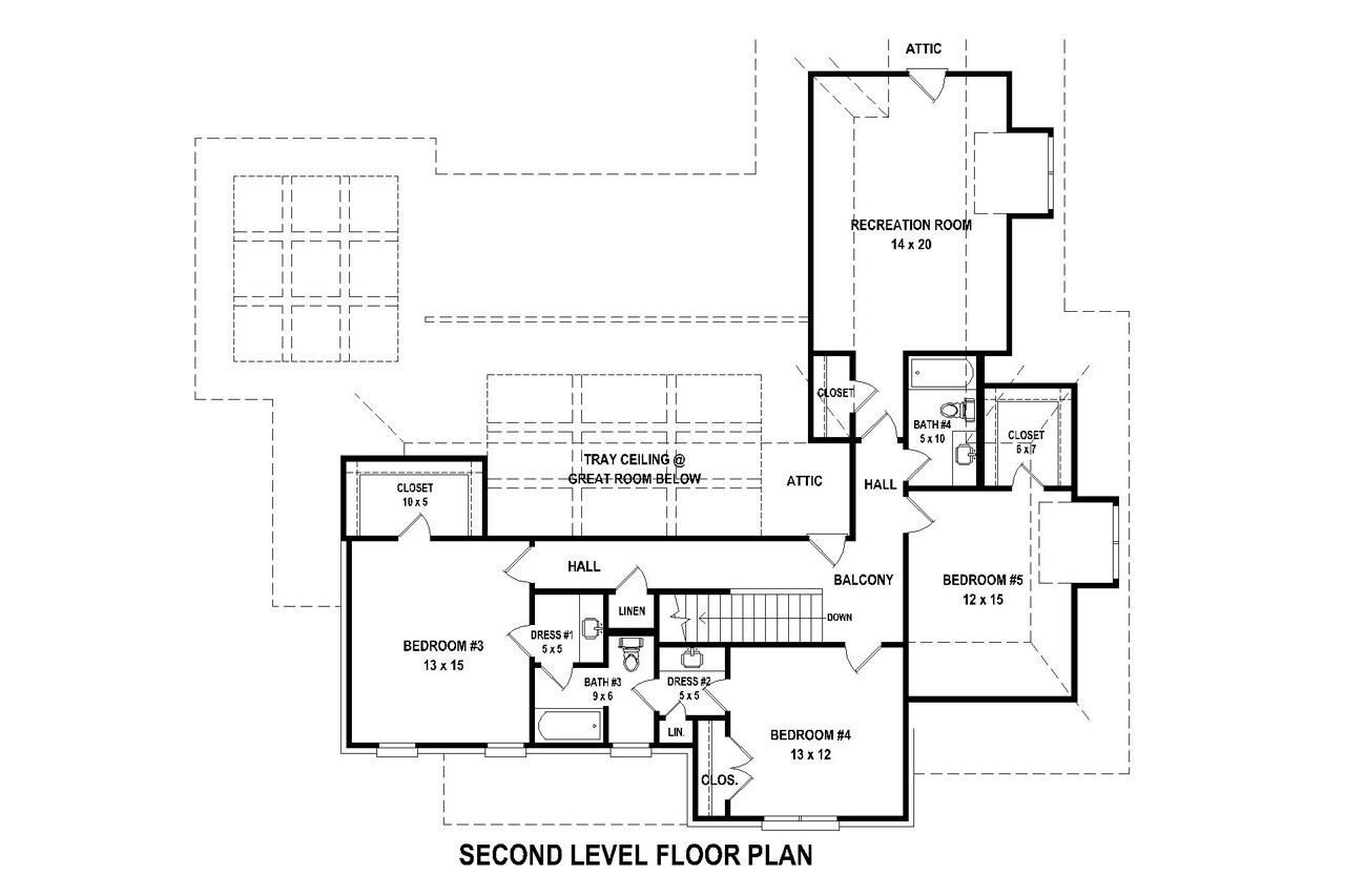 Secondary Image - Classic House Plan - 85161 - 2nd Floor Plan