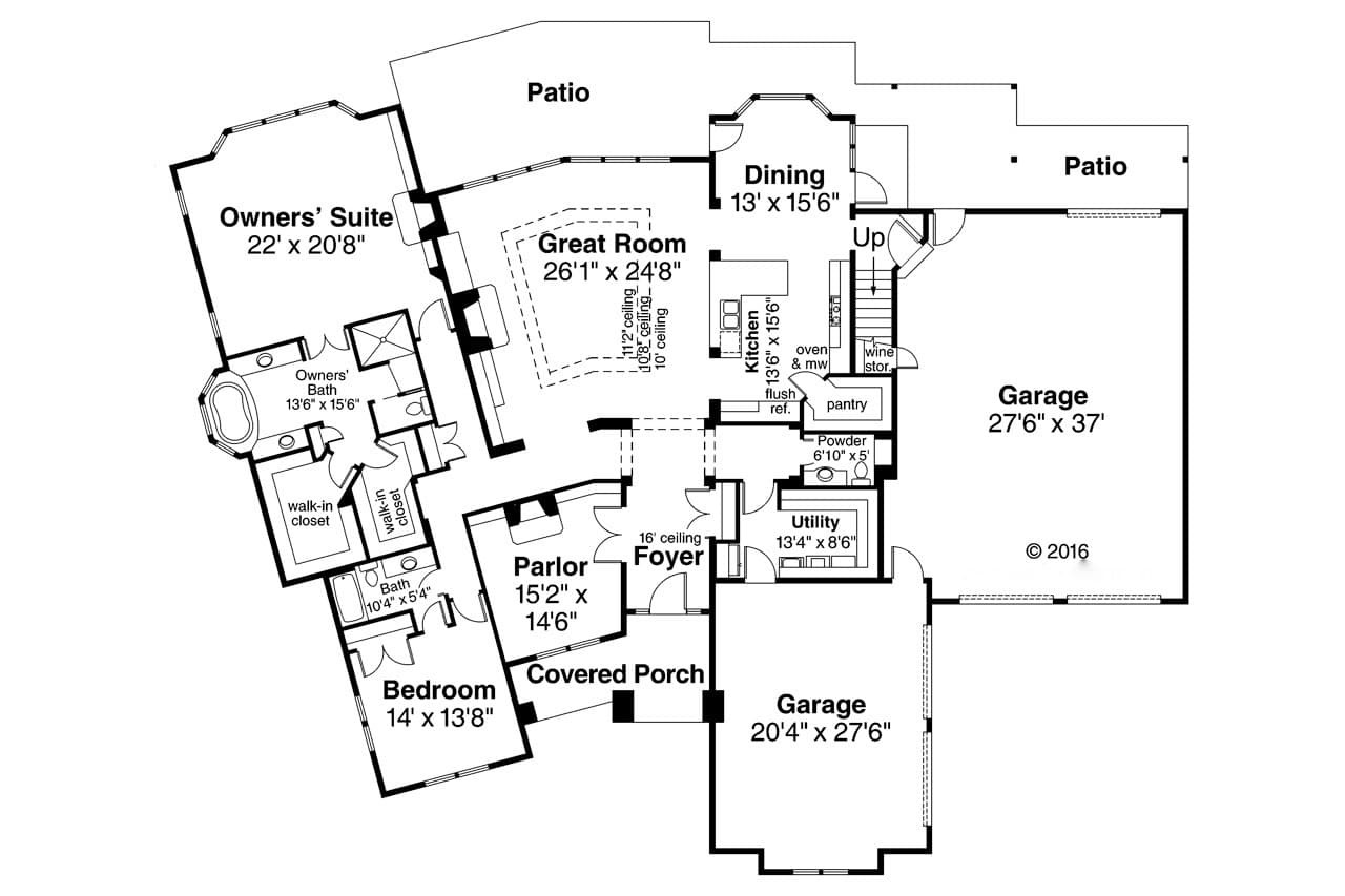 Classic House Plan - Huntsville 85288 - 1st Floor Plan