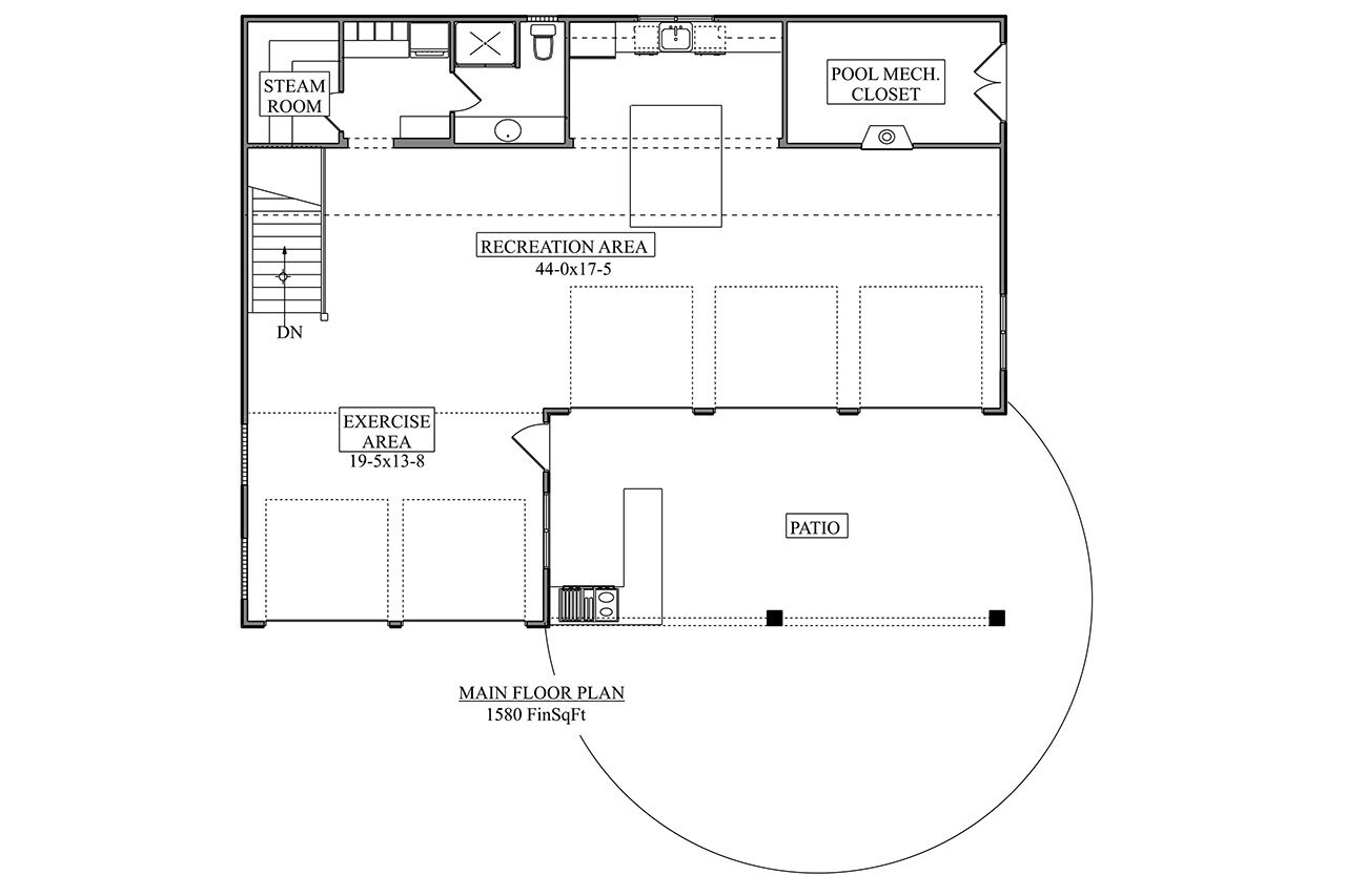 Tuscan House Plan - Mountain Casita 85405 - 1st Floor Plan