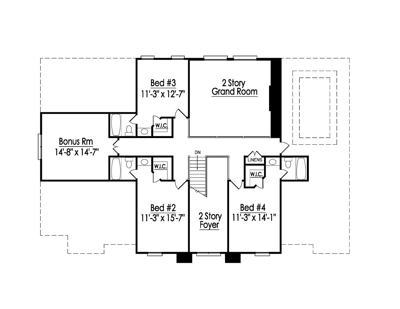 Secondary Image - Colonial House Plan - 85459 - 2nd Floor Plan