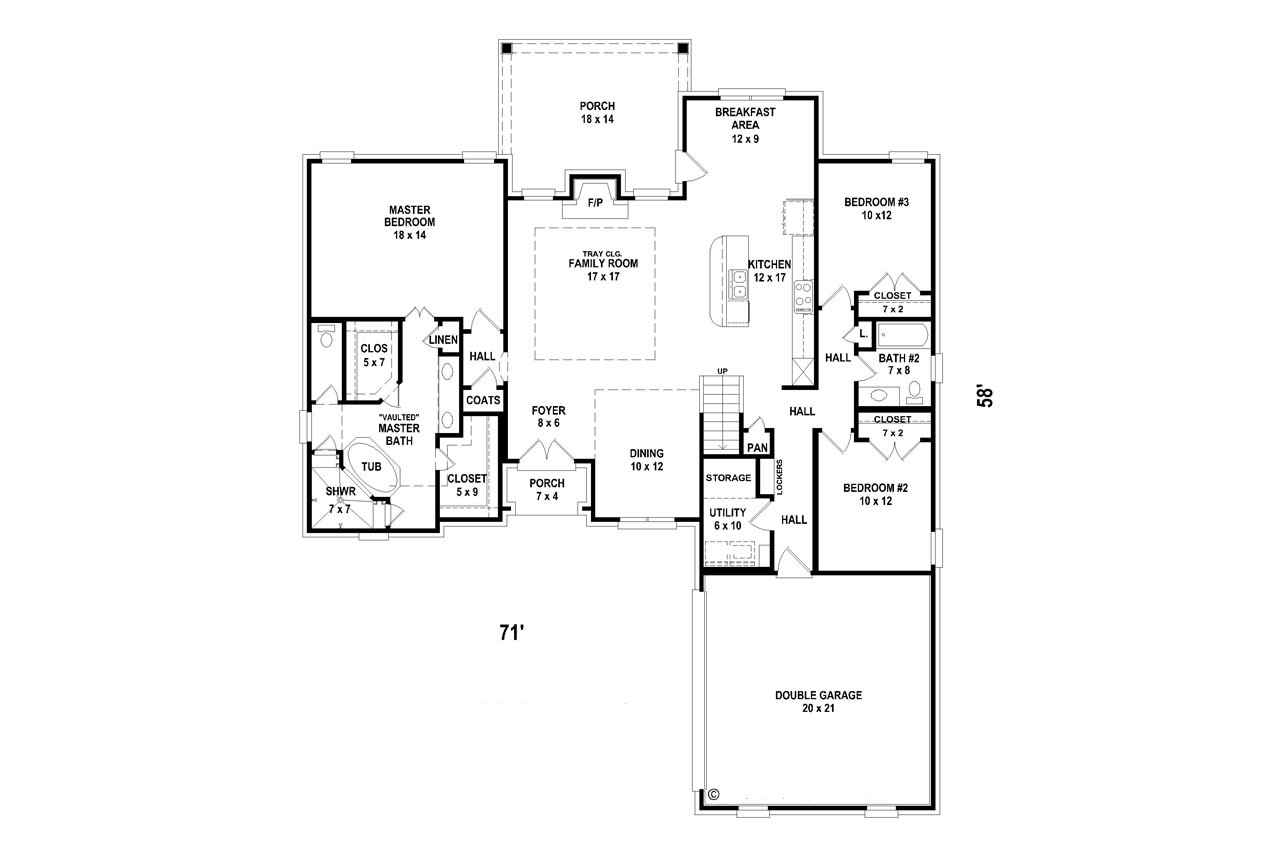European House Plan - 85651 - 1st Floor Plan