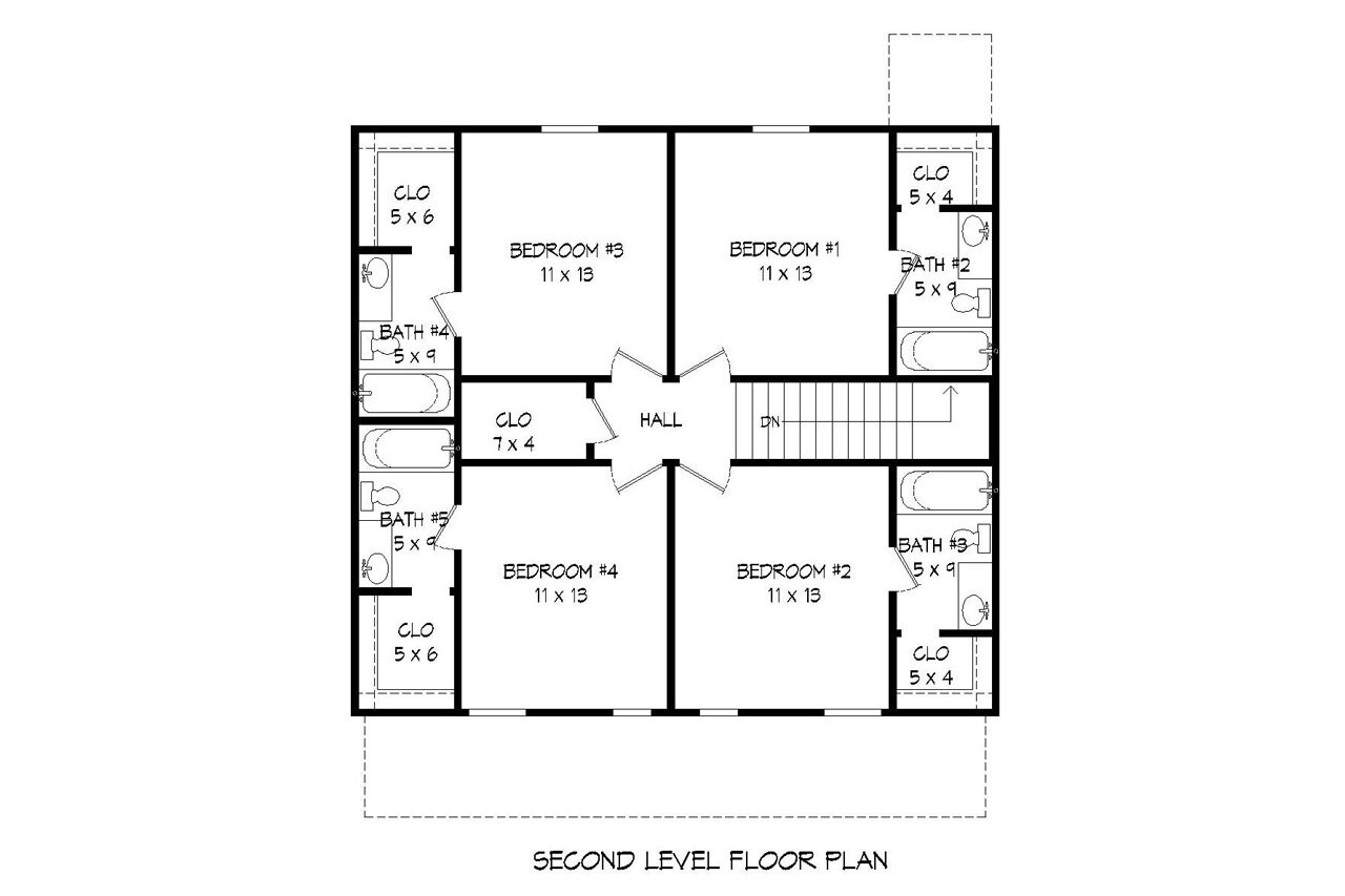 Secondary Image - Colonial House Plan - 85655 - 2nd Floor Plan