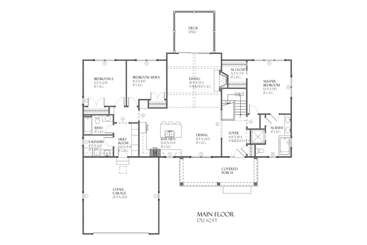 Ranch House Plan - Mesquite 85788 - 1st Floor Plan