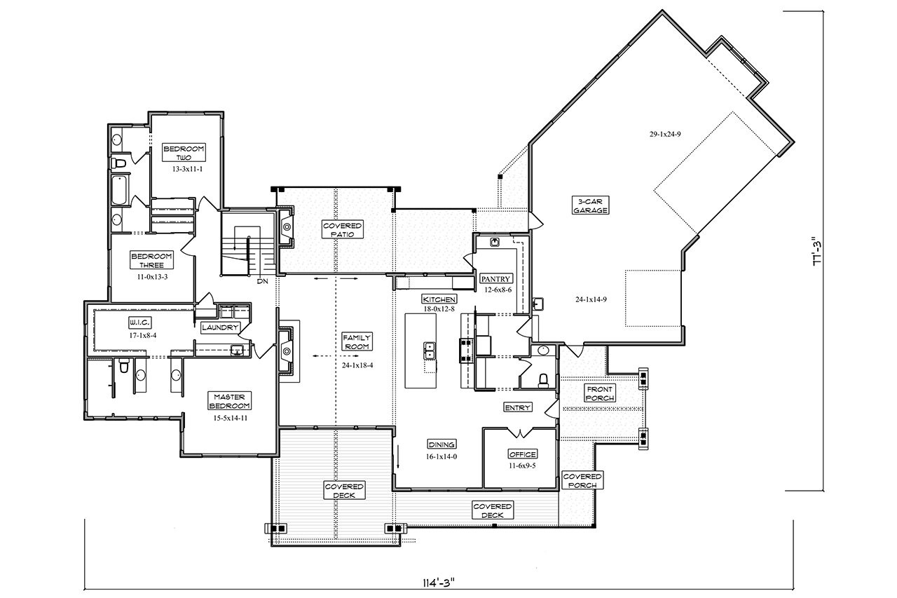Craftsman House Plan - Seawall Point 85826 - 1st Floor Plan