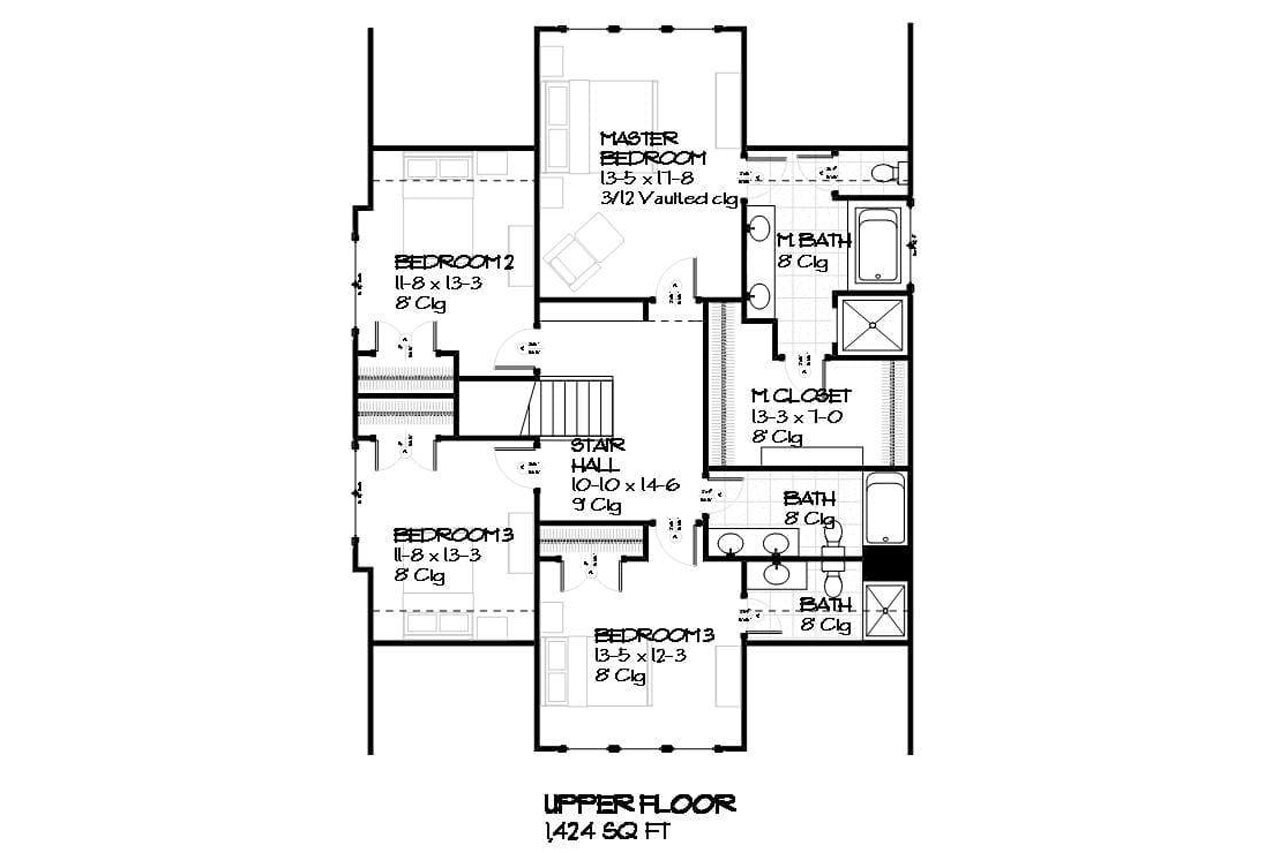 Secondary Image - Craftsman House Plan - Alpine 85980 - 2nd Floor Plan