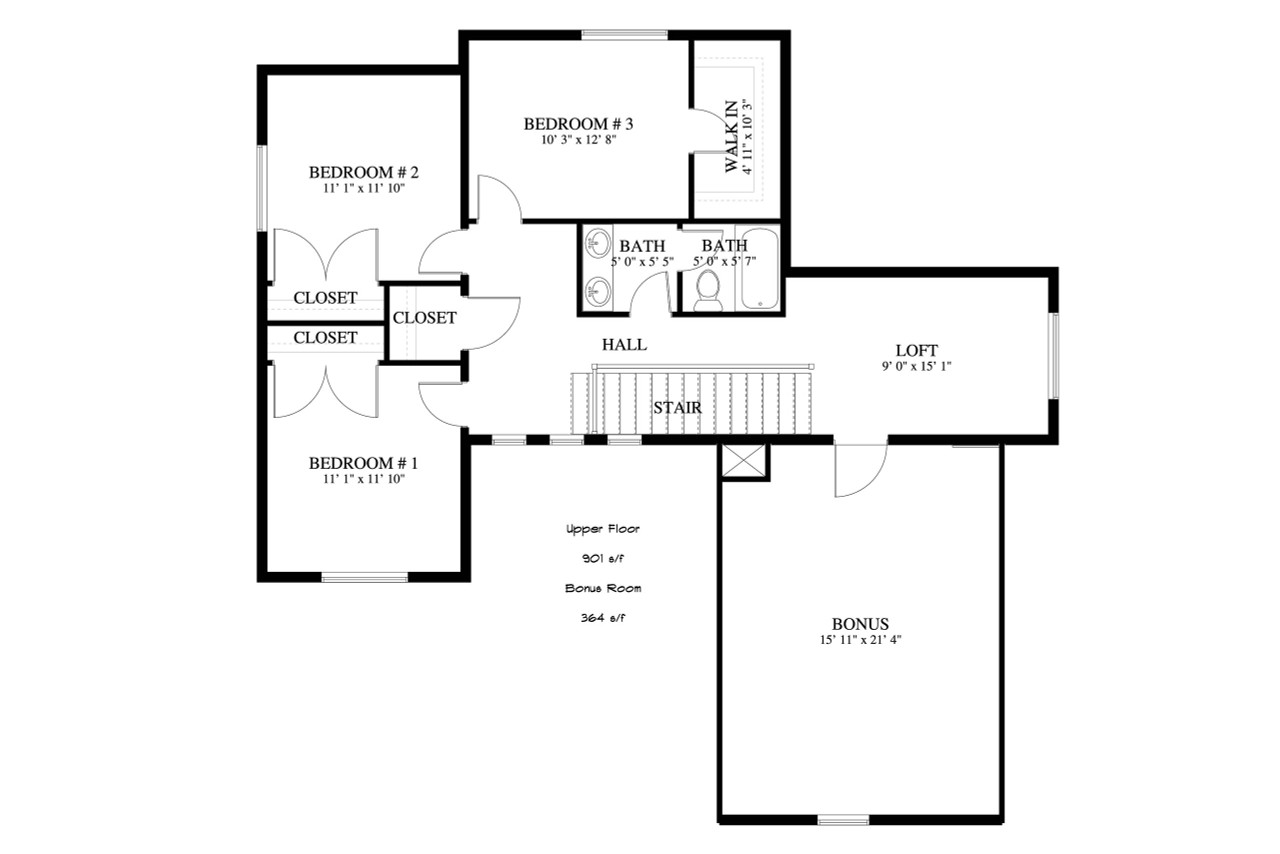 Secondary Image - Farmhouse House Plan - Ashwood 85901 - 2nd Floor Plan