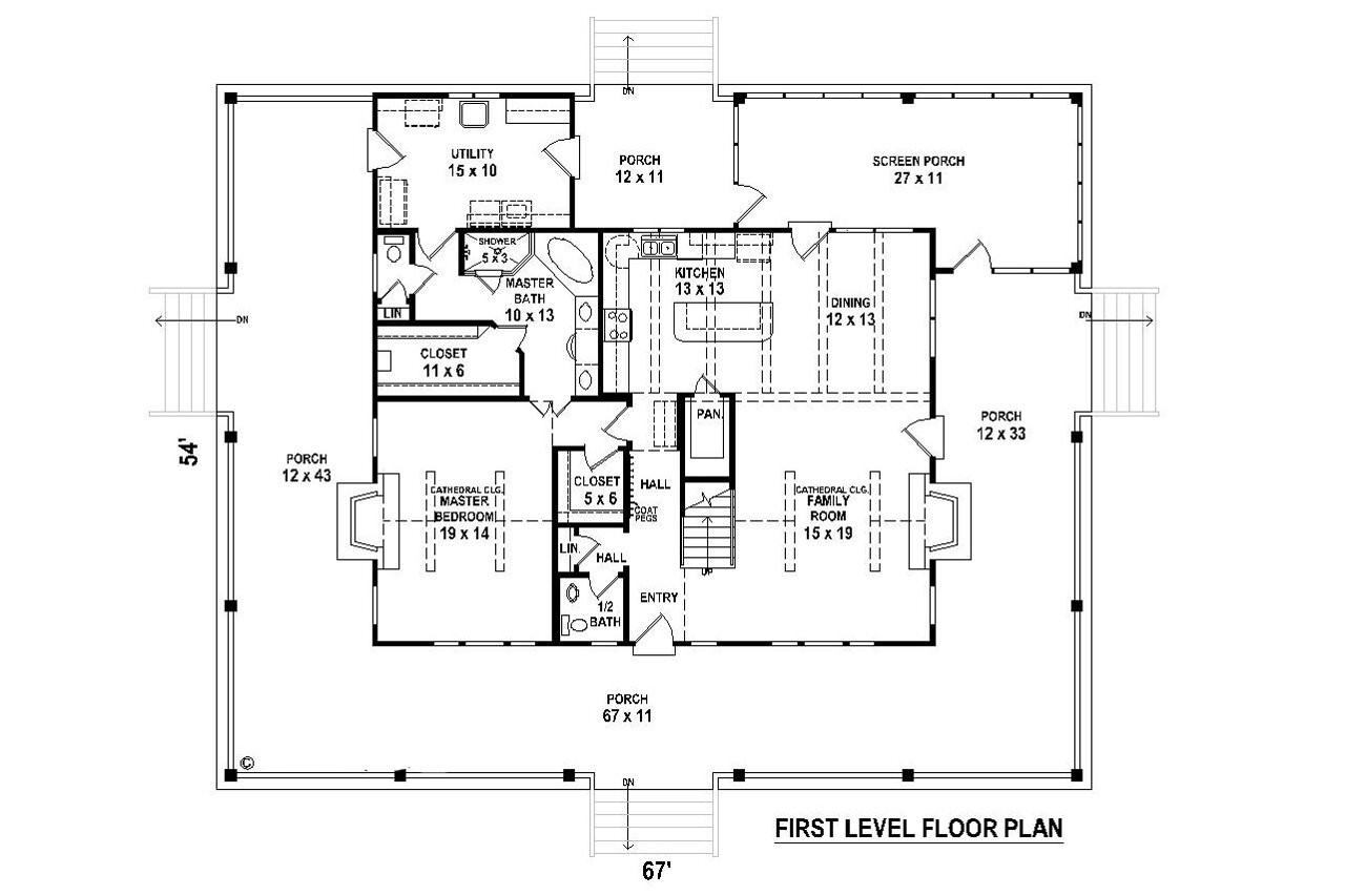 Country House Plan - 86088 - 1st Floor Plan