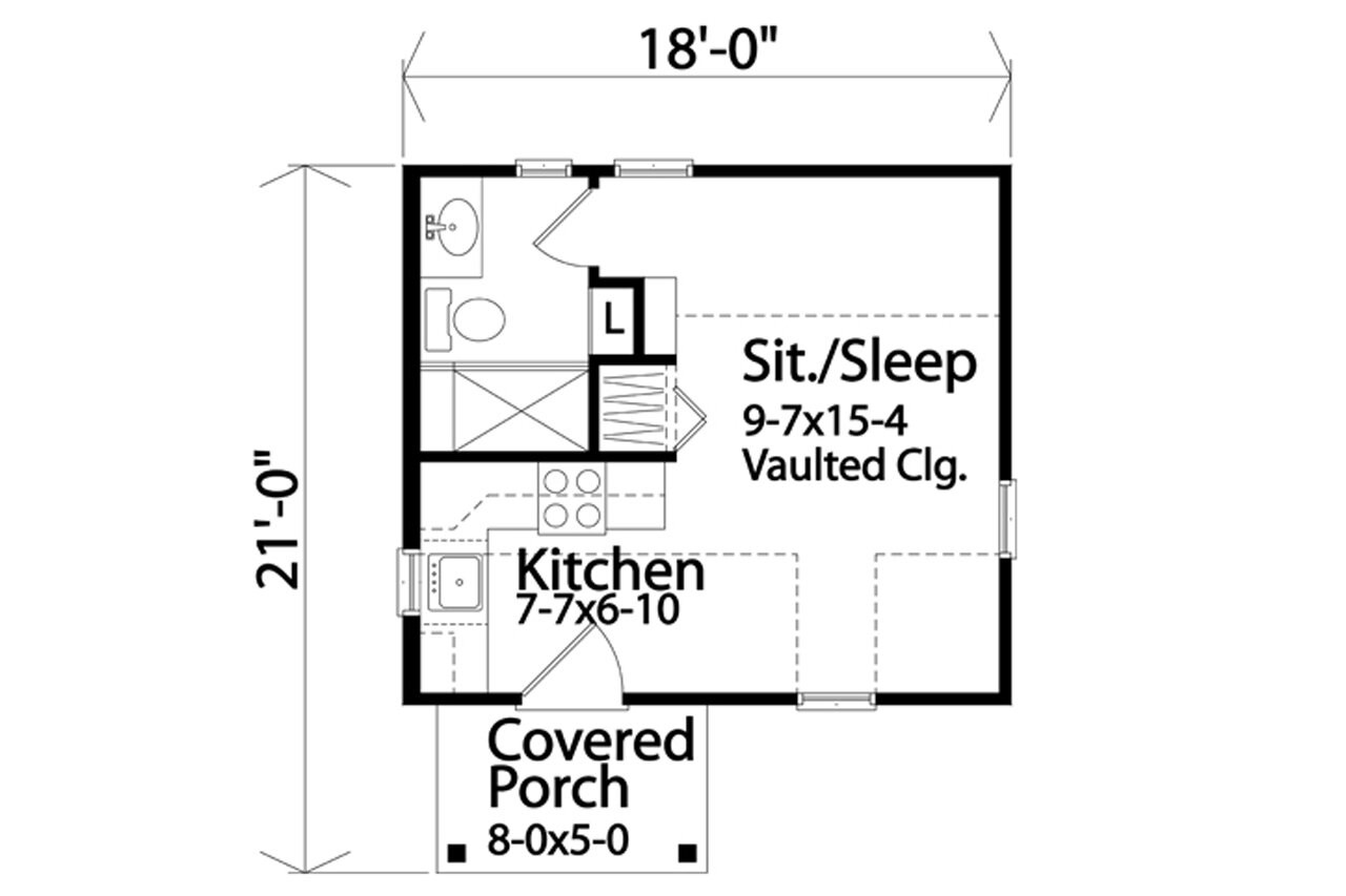 Cottage House Plan - 86156 - 1st Floor Plan