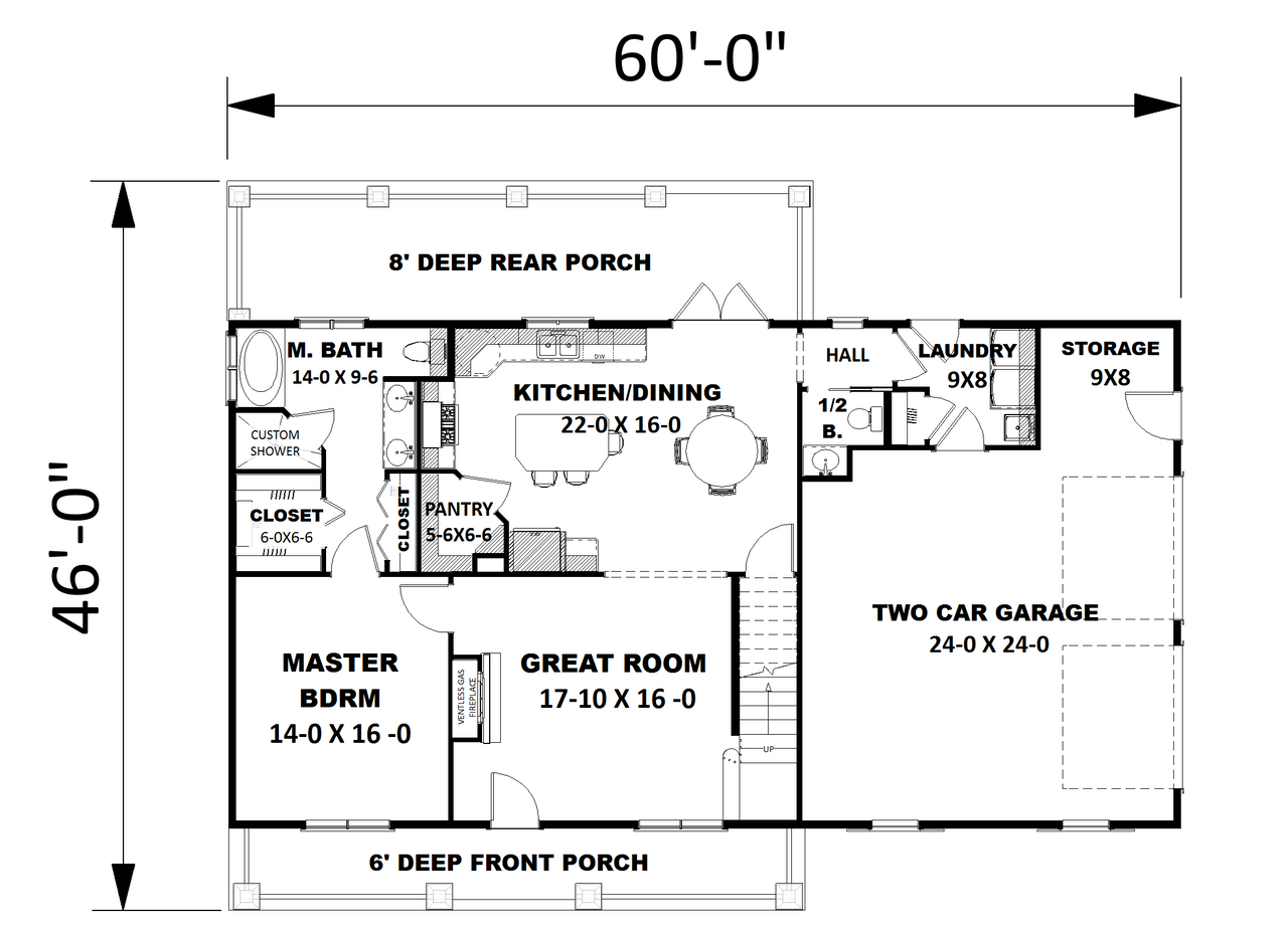 Classic House Plan - 86221 - 1st Floor Plan