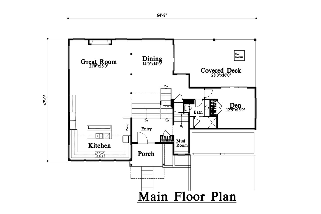 Modern House Plan - 86187 - 1st Floor Plan