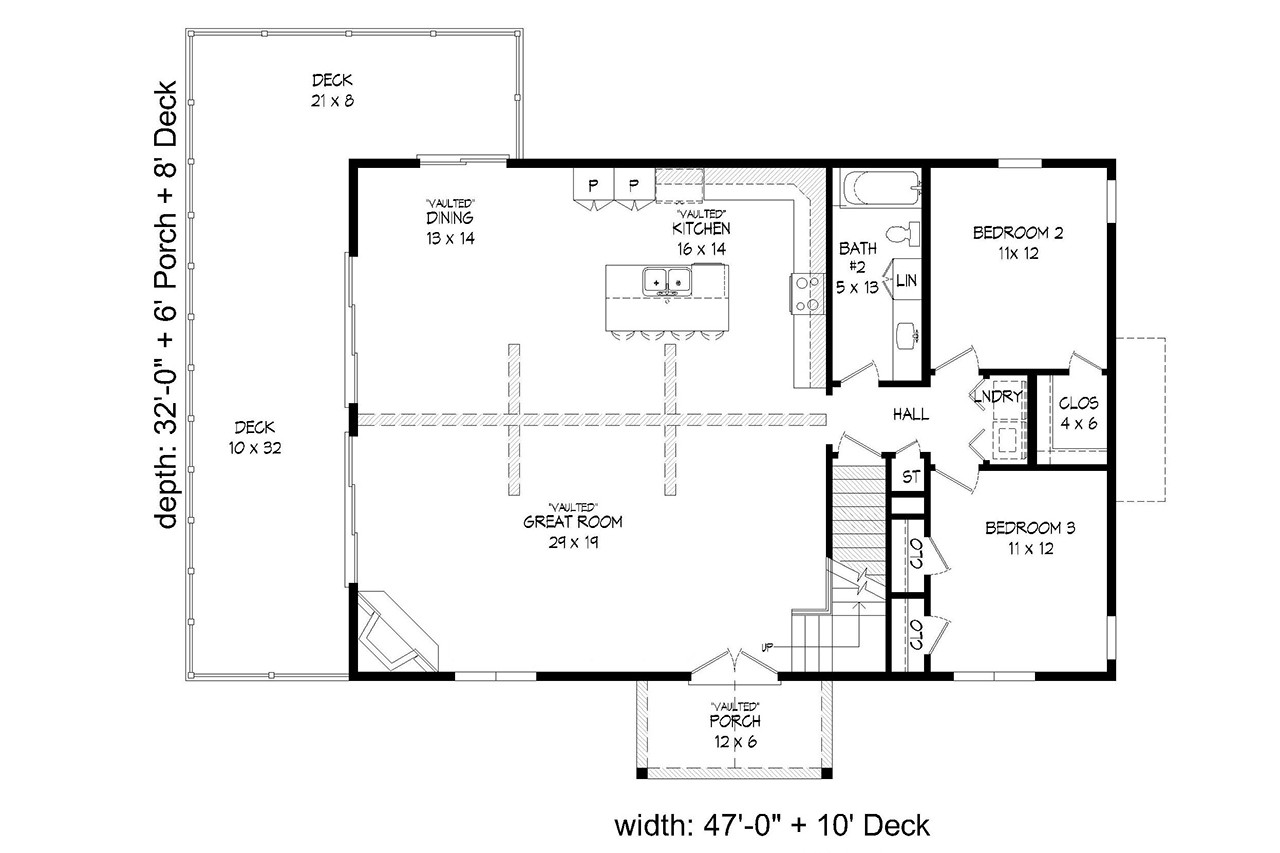 Craftsman House Plan - 86705 - 1st Floor Plan