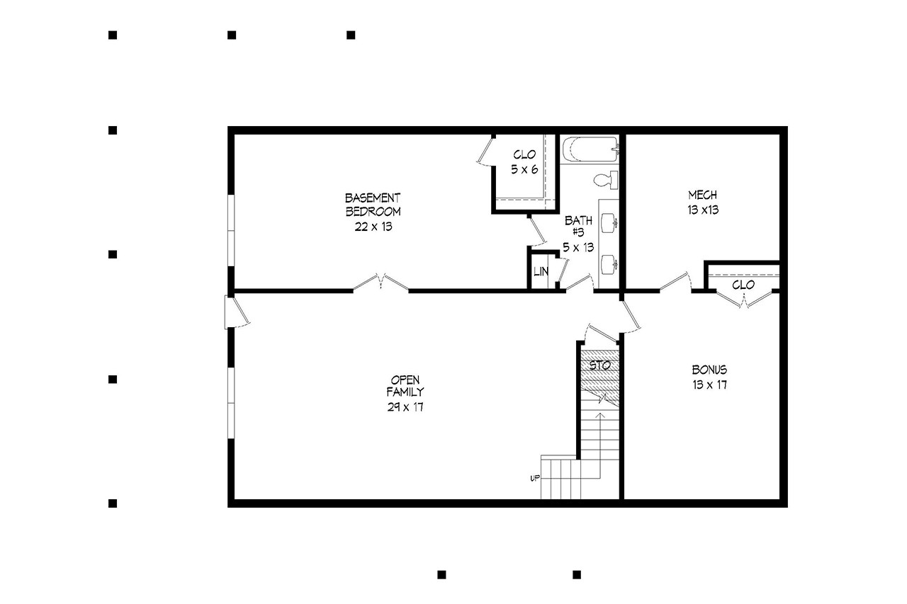Craftsman House Plan - 86705 - Basement Floor Plan