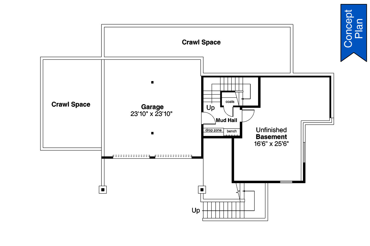 Secondary Image - Prairie House Plan - Nehalem 86744 - Basement Floor Plan