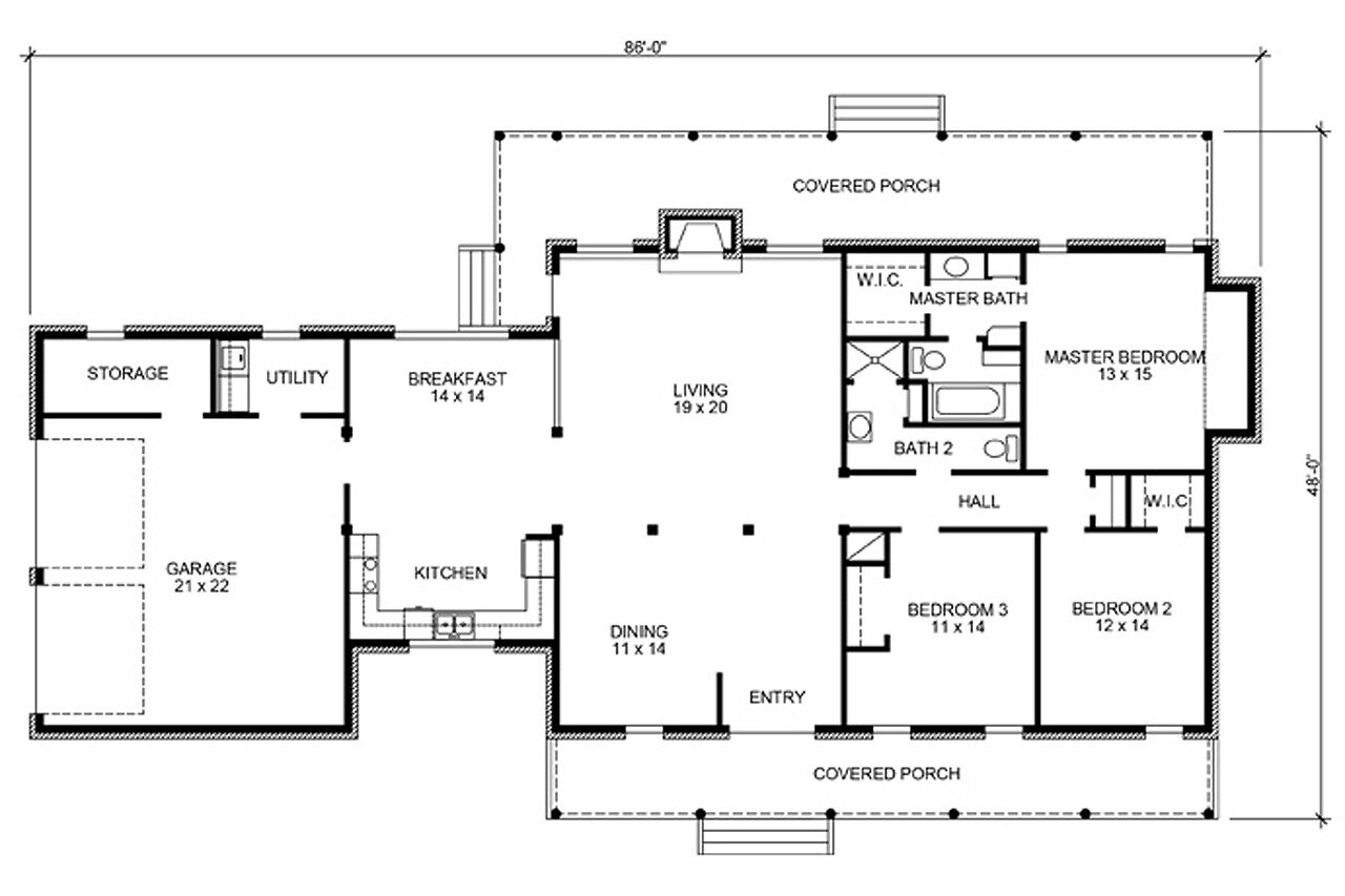 Farmhouse House Plan - Brodie 86756 - 1st Floor Plan