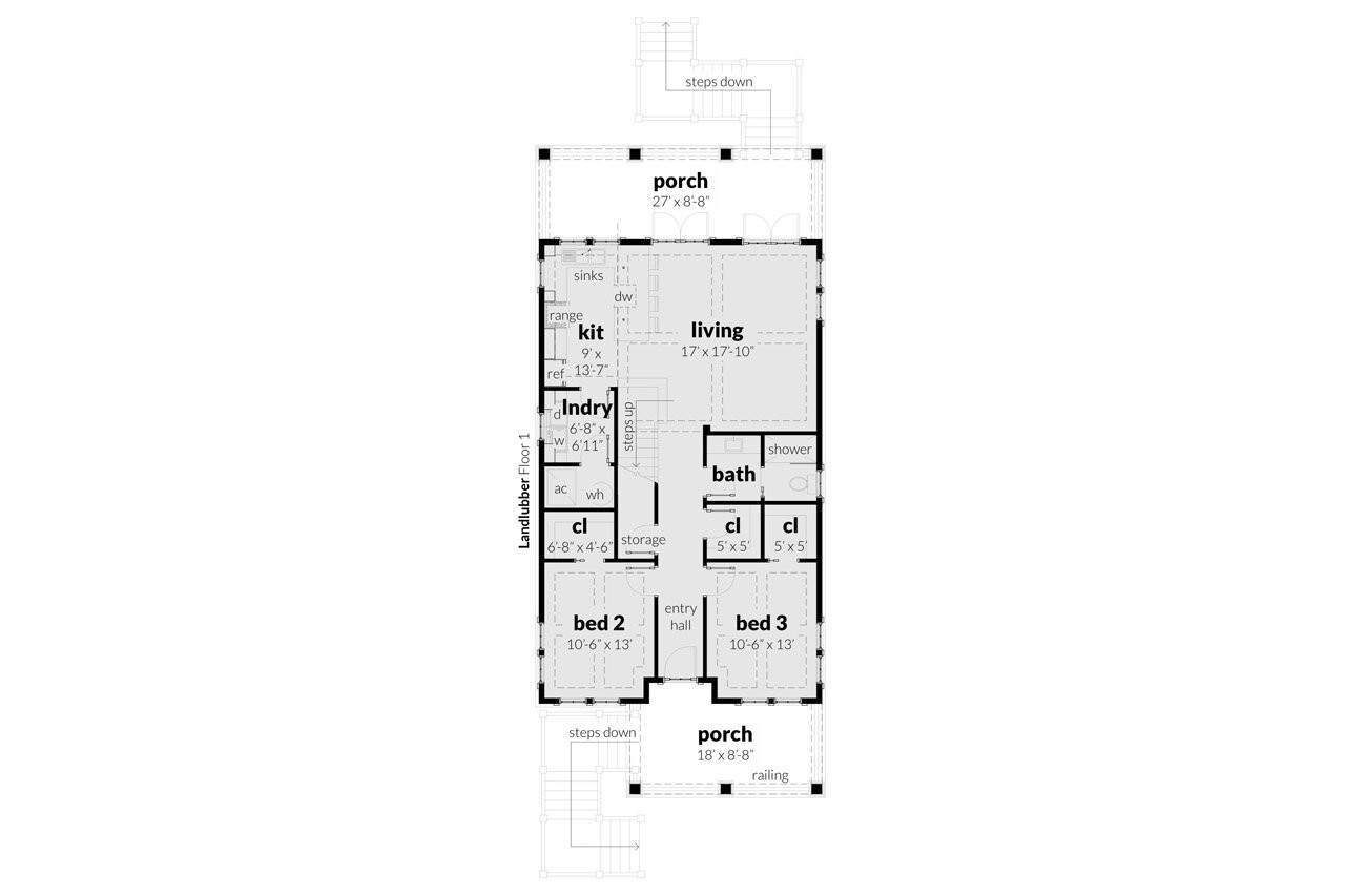 Cape Cod House Plan - Landlubber 86878 - 1st Floor Plan