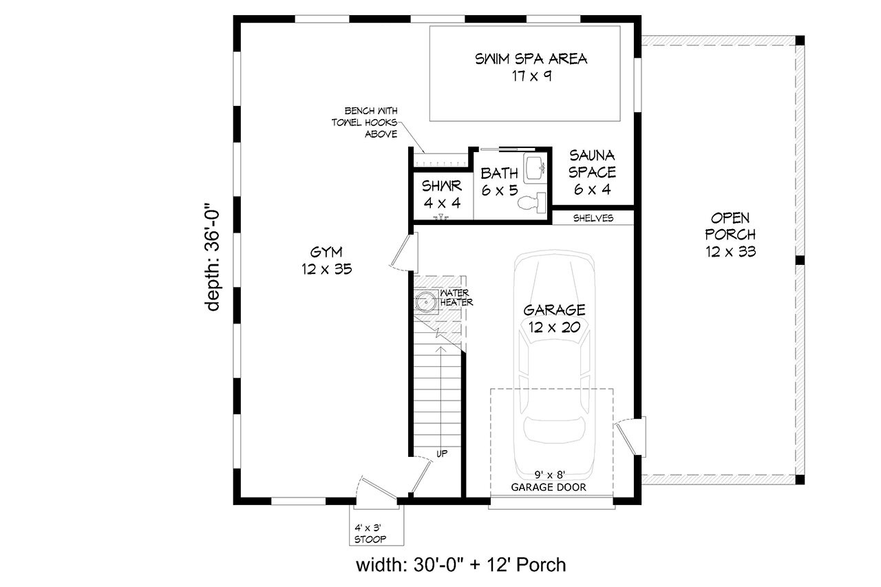 Traditional House Plan - Bear Creek Pass 87051 - 1st Floor Plan
