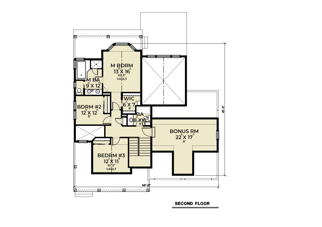 Secondary Image - Craftsman House Plan - 87303 - 2nd Floor Plan