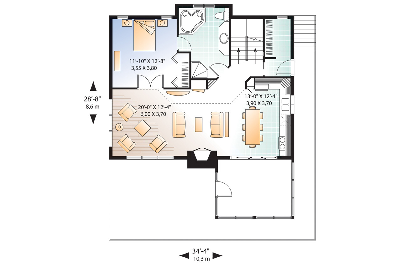 A-Frame House Plan - The Sun Stream 2 87604 - 1st Floor Plan