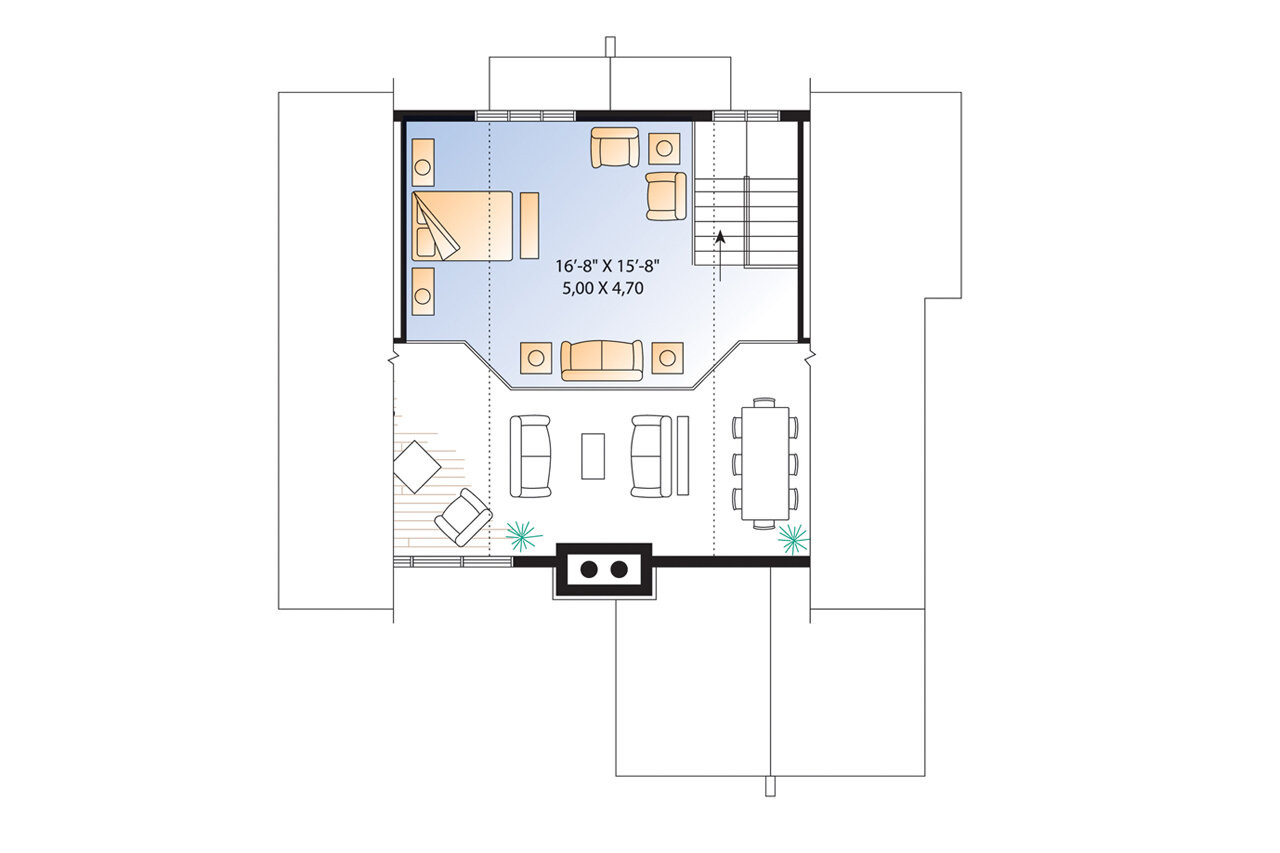 A-Frame House Plan - The Sun Stream 2 87604 - 2nd Floor Plan