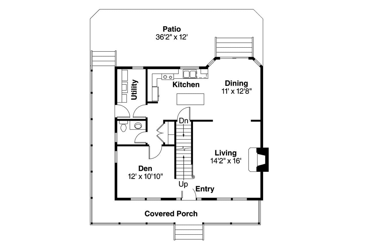 Country House Plan - Green Acre 87935 - 1st Floor Plan