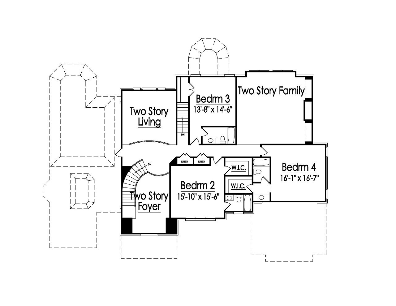 Secondary Image - European House Plan - 88445 - 2nd Floor Plan
