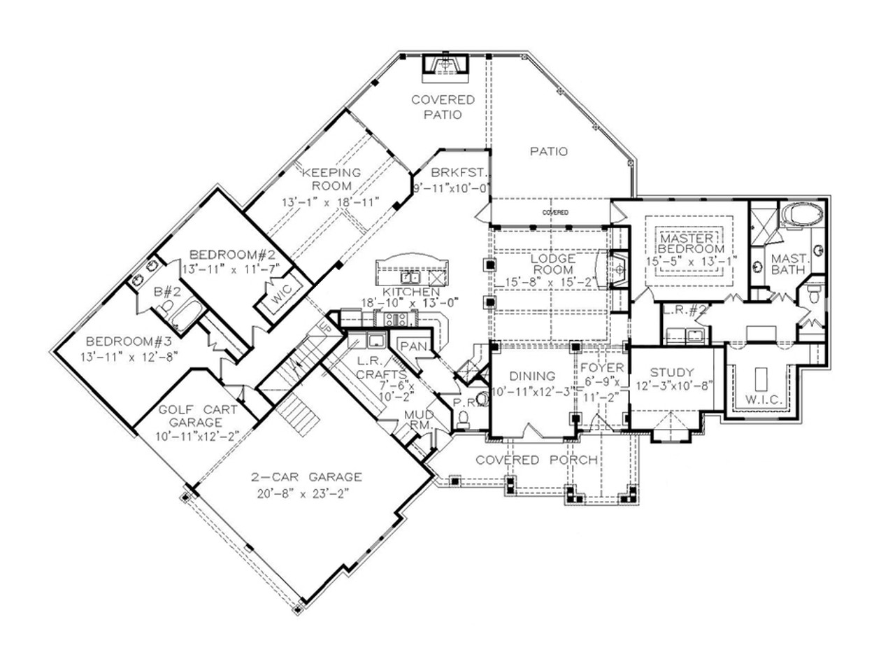 Farmhouse House Plan - Chestatee River B 88521 - 1st Floor Plan