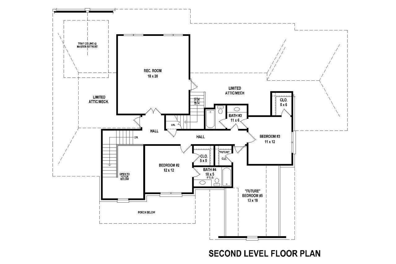 Secondary Image - Classic House Plan - 88602 - 2nd Floor Plan