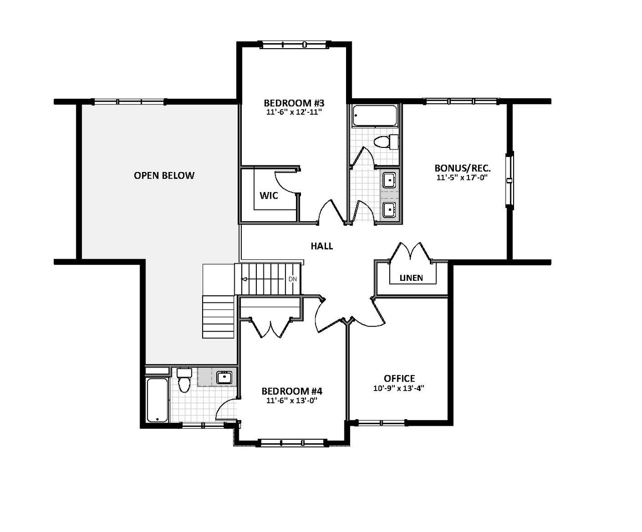Secondary Image - Craftsman House Plan - Hillsborough 88952 - 2nd Floor Plan