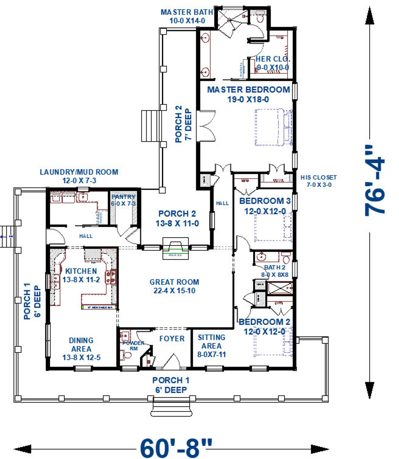Classic House Plan - 89197 - 1st Floor Plan